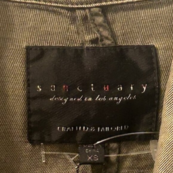 Anthropologie Sanctuary Military Frill Peplum Linen Blend Army Green Jacket  NEW - Picture 2 of 16